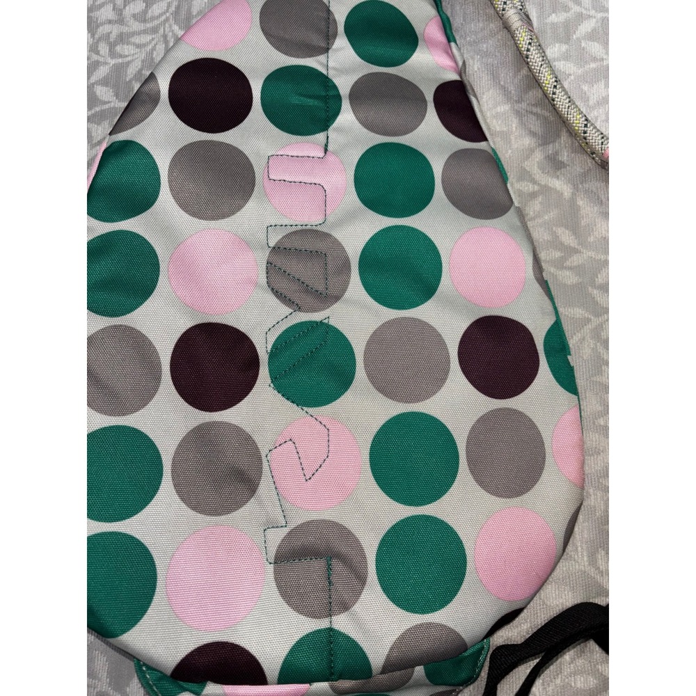 KAVU‎ Rope Bag Sling Backpack Polka Dot Green Pink Grey Crossbody - Picture 6 of 8